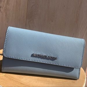 Micheal Kors baby blue folded wallet